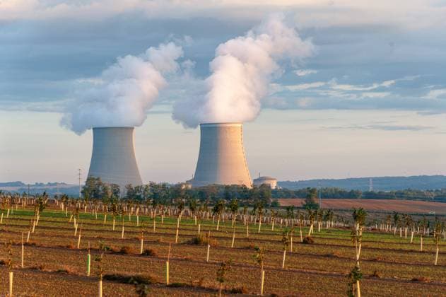 Nuclear Power Plant - Nogent-sur-Seine On the D 442 road towards Marigny-le-Chatel, the nuclear power plant of Nogent-sur-Seine, France on September, 16, 2023. Photo by Helder Januario ABACAPRESS.COM Nogent-sur-Seine France  Copyright: xJanuarioxHelder ABACAx 869138_003 JanuarioxHelder ABACAx 869138_003