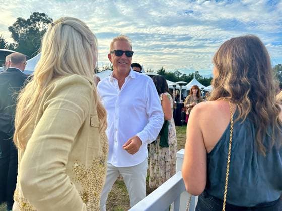 September 22, 2023, Santa Barbara, California, USA: KEVIN COSTNER greets donors at the One805 Live concert and VIP dinner at his ocean front estate, which he opened to over 3000 guests. Earlier he was granted the Heart of the Community service award for his philanthropy. This is an annual, multi-million dollar fundraiser held by One805.org to support Santa Barbara county First Responders, including Police, Fire and Search and Rescue. This year most of the funds will go to First Responder mental health. Santa Barbara USA - ZUMAk144 20230922_znp_k144_115 Copyright: xAmyxKatzx