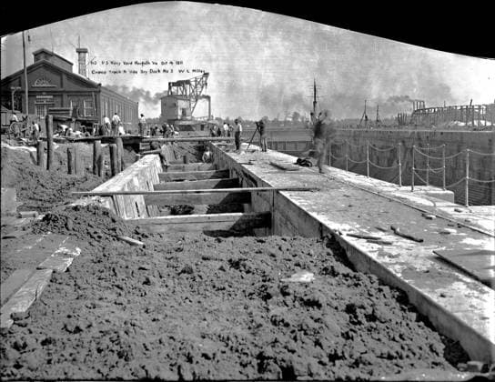 RECORD DATE NOT STATED Historic photographs of the Norfolk Naval shipyard located in the Fifth Naval District. Operating under the Department of Defense and the Department of the Navy. Copyright: xpiemagsx piemagsnornavshpy24062023-693 !ACHTUNG AUFNAHMEDATUM GESCHÄTZT!