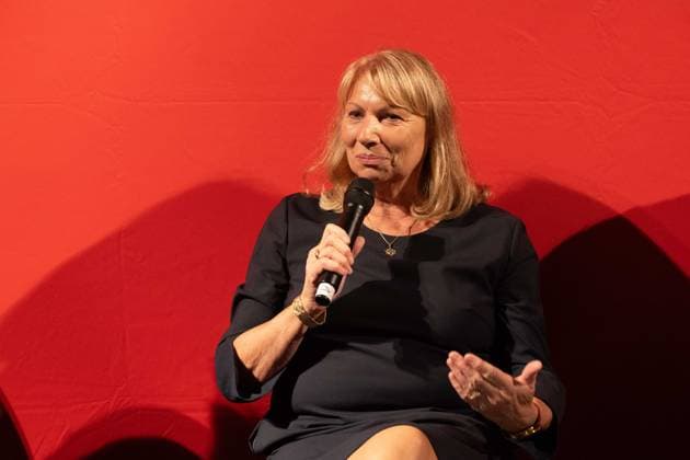 DIe Zeitenwende der SPD Sachsen Sächsische Staatsministerin für Soziales und Gesellschaftlichen Zusammenhalt Petra Köpping spricht bei der Veranstaltung Zeitenwende der sächsischen SPD im Filmpalast Meißen. Meißen Sachsen Deutschland *** DIe Zeitenwende der SPD Sachsen Saxon Minister of State for Social Affairs and Social Cohesion Petra Köpping speaks at the event Zeitenwende der sächsischen SPD at the Filmpalast Meißen Meißen Saxony Germany Daniel Schäfer