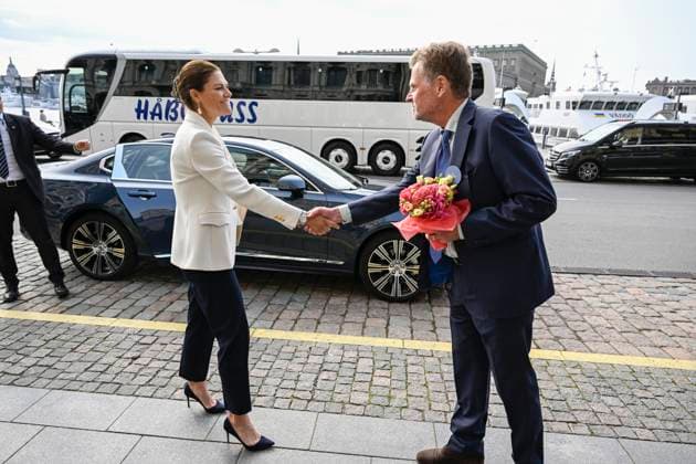 STOCKHOLM, SWEDEN 20230926 Crown Princess Victoria and Chairman of the Board Bo Lehander in connection with the award ceremony for the BjoÌˆrn Carlson Baltic Fellows, who are organizing a seminar for a healthier sea in connection with the award ceremony for the BjoÌˆrn Carlson Baltic Sea Prize STOCKHOLM SWEDEN x10070x  Copyright: xJessicaxGow TTx FRISKARE HAV 7itiZmmbuq0
