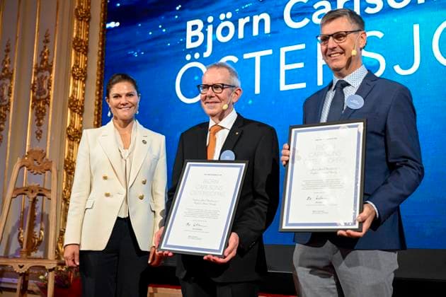 STOCKHOLM, SWEDEN 20230926 Crown Princess Victoria presents an award when the BjoÌˆrn Carlson Baltic Fellows Foundation organizes a seminar for a healthier sea in connection with the award ceremony for the BjoÌˆrn Carlson Baltic Sea Prize The award winners are Daniel Conley and Jacob Carstensen STOCKHOLM SWEDEN x10070x  Copyright: xJessicaxGow TTx FRISKARE HAV CWWfMUERKzc