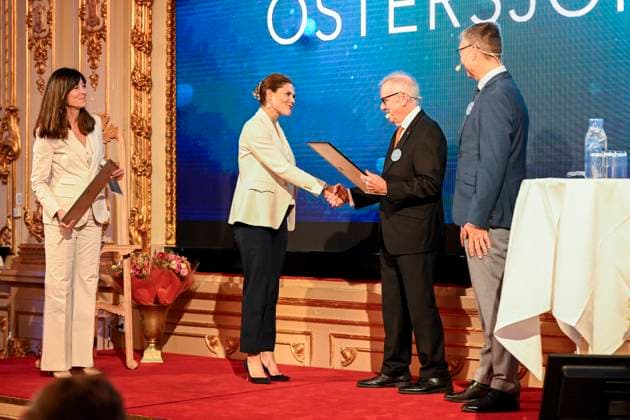 STOCKHOLM, SWEDEN 20230926 Crown Princess Victoria presents an award when the BjoÌˆrn Carlson Baltic Fellows network organizes a seminar for a healthier sea in connection with the award ceremony for the BjoÌˆrn Carlson Baltic Sea Prize The winners are Jacob Carstensen and Daniel Conley, STOCKHOLM SWEDEN x10070x  Copyright: xJessicaxGow TTx FRISKARE HAV JRiVF_BBm2M