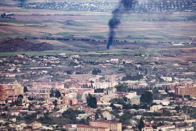 AZERBAIJAN, LACHIN DISTRICT - SEPTEMBER 26, 2023: A view of the city of Khankendi. Sergei Savostyanov TASS  62661253