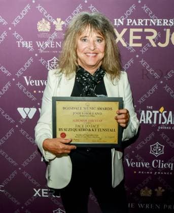 The Boisdale Music Awards, - 20 Sep 2023, Boisdale of Canary Wharf, London, UK Suzi Quatro at The Boisdale Music Awards, - 20 Sep 2023, Boisdale of Canary Wharf, London, UK, Credit:Jules Annan Avalon  Copyright: xJulesxAnnanx xAvalonx 0807182415