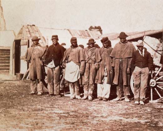 Group of African-American Men who Escaped Slavery and Joined the Union Army, Portrait, 1863  Copyright: xABxArchivex jtv002143