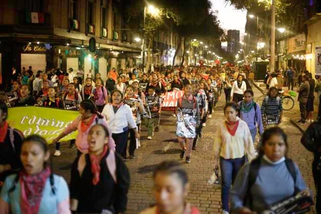 September 27, 2023, Mexico City, Mexico City, Mexico: Normalista women arriving at the Zocalo in Mexico City on the 9th anniversary of the forced disappearance of 43 students. Mexico City Mexico - ZUMAs310 20230927_zip_s310_015 Copyright: xLuisxExSalgadox
