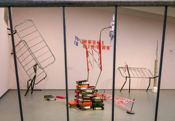 Turner Prize Exhibition Exhibition of work by Jesse Darling Nominated for his solo exhibitions No Medals, No Ribbons at Modern Art Oxford and Enclosures at Camden Art Centre. Darling™s work encompasses sculptures and installations which evoke the vulnerability of the human body and the precariousness of power structures. One of the four shortlisted artists for the TURNER Prize 2023 at the Towner, Eastbourne, UK on 27 September 2023., Credit:Lee Floyd Avalon UK, Eastbourne, Towner  Copyright: xLeexFloydx xAvalonx 0808786356