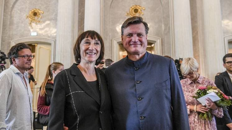 <p>Am 27. September 2023 wird während einer Pressekonferenz in der Berliner Staatsoper der neue Generalmusikdirektor Christian Thielemann vorgestellt. vl. Christian Thielemann, Intendantin Elisabeth Sobotka. Deutschland Berlin Berlin Copyright: SergejxGlanze