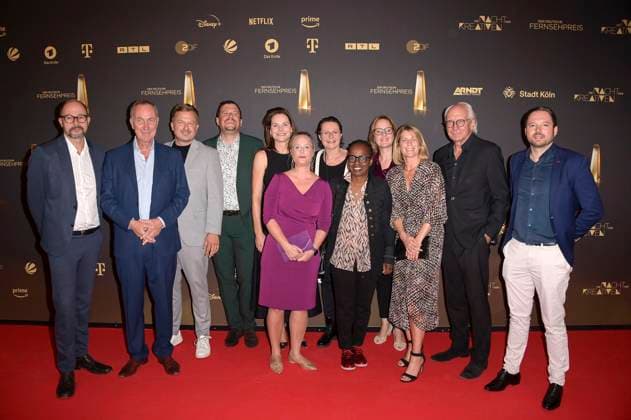 Marc Terjung, Stephan Lamby, Burkhardt Weiß, Thomas Lueckerath, Milena Seyberth, Nanni Erben, Astrid Quentell, Shary Reeves, Michaela Hummel, Valerie Niehaus, Wolf Bauer and Daniel Guhl at the German Television Award 2023 Night of the Creatives at the Flora Cologne Cologne, 27 09 2023 Foto:xF.xKernx xFuturexImagex fernsehpreis_kreative_3921
