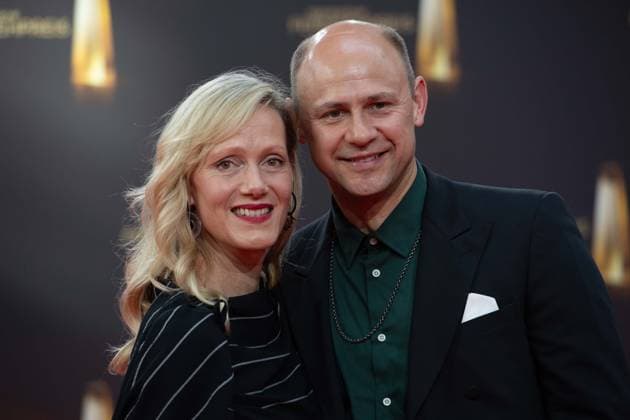 Anna SCHUDT, actress, Moritz FUEHRMANN, actor, Führmann, red carpet, red carpet show, arrival, arrival, German Television Award, German Television Award 2023, German Television Award 2023 at MMC Studios Cologne, on 28 09 2023