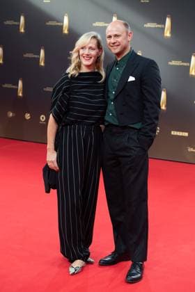 Anna SCHUDT, actress, Moritz FUEHRMANN, actor, Führmann, red carpet, red carpet show, arrival, arrival, German Television Award, German Television Award 2023, German Television Award 2023 at MMC Studios Cologne, on 28 09 2023
