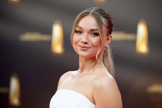 Julia BEAUTX, actress, red carpet, red carpet show, arrival, arrival, German Television Award, German Television Award 2023, German Television Award 2023 at MMC Studios Cologne, on 28 09 2023