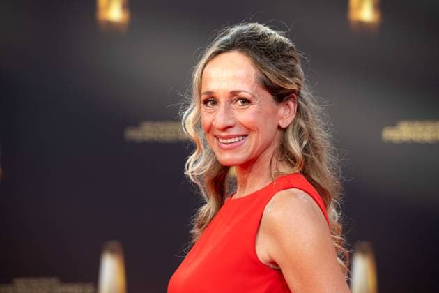 Tamina KALLERT, presenter, red carpet, red carpet show, arrival, arrival, German Television Award, The German Television Award 2023, German Television Award 2023 at MMC Studios Cologne, on 28 09 2023