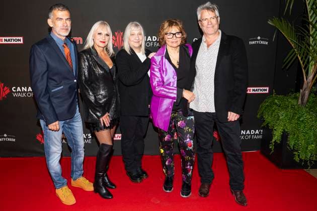 September 28, 2023, Toronto, ON, CANADA: Members of the band The Parachute Club pose for photos on the red carpet during the 2023 CanadaöÄÃ s Walk of Fame ceremony in Toronto, Thursday, Sept. 28, 2023. 13 bands were inducted into this years class at the Rock of Fame event. Toronto CANADA  - ZUMAc35_ 20230928_zaf_c35_126 Copyright: xAndrewxLahodynskyjx