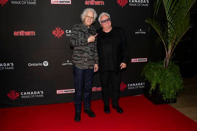 September 28, 2023, Toronto, ON, CANADA: Paul Dean and Mike Reno of the band Loverboy pose for photos on the red carpet during the 2023 CanadaöÄÃ s Walk of Fame ceremony in Toronto, Thursday, Sept. 28, 2023. 13 bands were inducted into this years class at the Rock of Fame event. Toronto CANADA  - ZUMAc35_ 20230928_zaf_c35_127 Copyright: xAndrewxLahodynskyjx