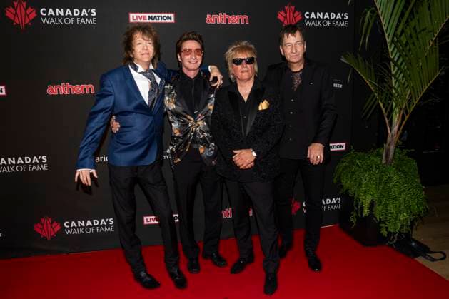 September 28, 2023, Toronto, ON, CANADA: Members of the band Platinum Blonde pose for photos on the red carpet during the 2023 CanadaöÄÃ s Walk of Fame ceremony in Toronto, Thursday, Sept. 28, 2023. 13 bands were inducted into this years class at the Rock of Fame event. Toronto CANADA  - ZUMAc35_ 20230928_zaf_c35_129 Copyright: xAndrewxLahodynskyjx