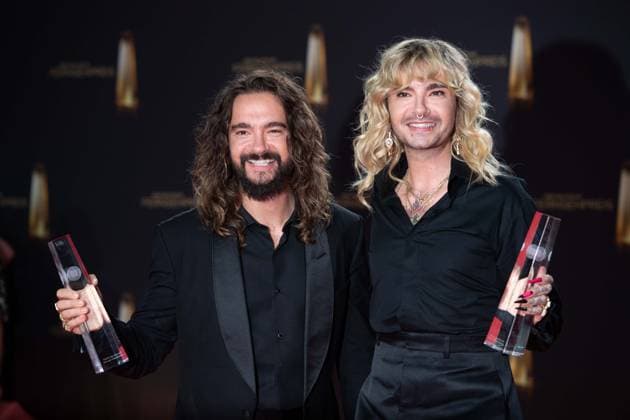 Award winners Tom and Bill KAULITZ, musician Saenger, Tokio Hotel, category Best Entertainment Show, Thats my Jam, German Television Award ceremony, The German Television Award 2023, German Television Award 2023 in the MMC Studios Cologne, on 28 09 2023.