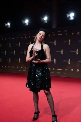 Laureate Jella HAASE, actress, category actress for Kleo, award ceremony of the German Television Award, The German Television Award 2023, German Television Award 2023 in the MMC Studios Cologne, on 28 09 2023