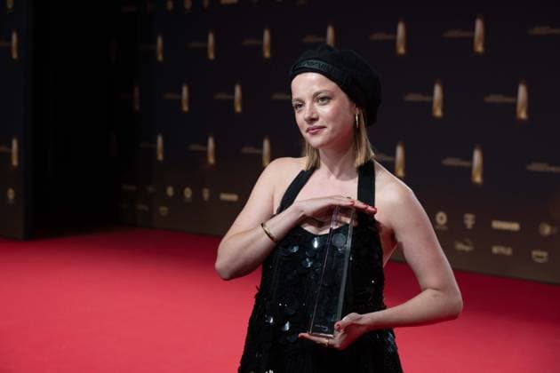 Laureate Jella HAASE, actress, category actress for Kleo, award ceremony of the German Television Award, The German Television Award 2023, German Television Award 2023 in the MMC Studios Cologne, on 28 09 2023
