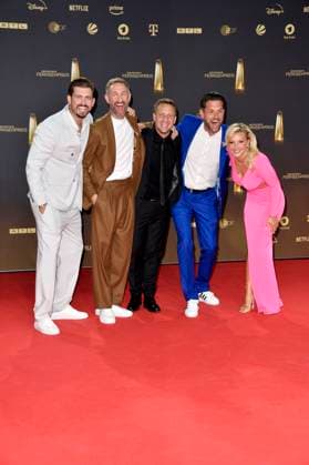 Christian Wackert, Daniel Boschmann, Lukas Haunerland, Matthias Killing and Evelyn Burdecki at the German Television Awards ceremony on 28 09 2023 in Cologne German Television Awards ceremony 2023 in Cologne