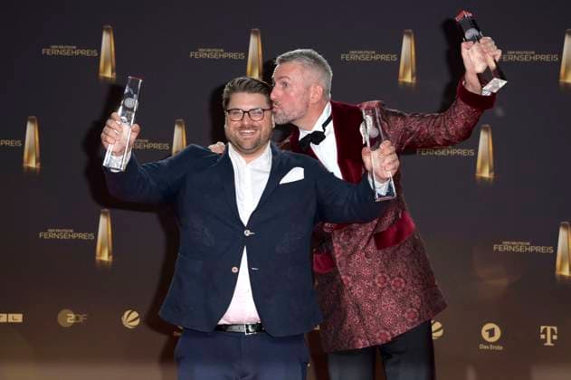 Andreas Lechner and Sebastian Pufpaff at the German Television Award 2023 ceremony at MMC Studios Cologne, 28 09 2023 Foto:xF.xKernx xFuturexImagex fernsehpreis_3959