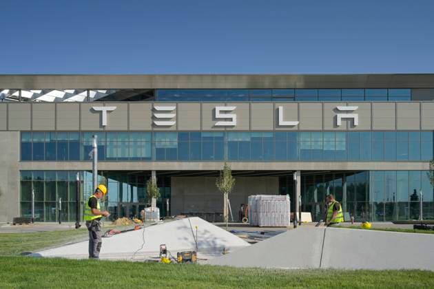 Tesla Giga-Factory, Grünheide, Brandenburg, Deutschland *** Tesla Giga Factory, Grünheide, Brandenburg, Germany
