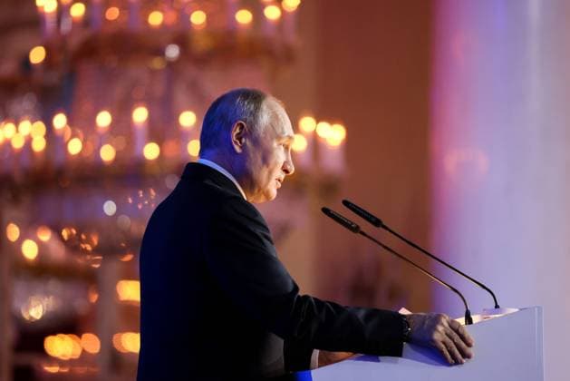 News Bilder des Tages RUSSIA, MOSCOW - SEPTEMBER 29, 2023: Russia s President Vladimir Putin makes remarks during the opening of the Russia - Latin America international parliamentary conference. Mikhail Metzel Russian Presidential Press and Information Office TASS  62791971