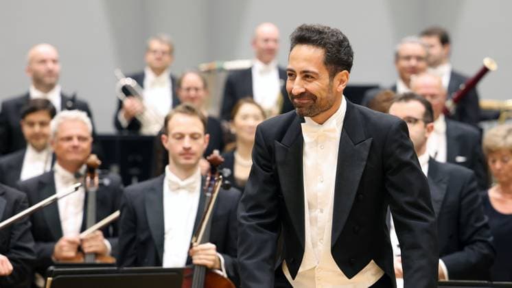 Chief Conductor Nabil Shehata, Official Opening Opening , new rehearsal hall, new rehearsal house, House of Music of the Philharmonic South Westphalia South Westphalia in the Oranienstrasse in Siegen Philharmonic South Westphalia House of Music on 28 09 2023 in Siegen Germany USE ONLY EDITORIAL