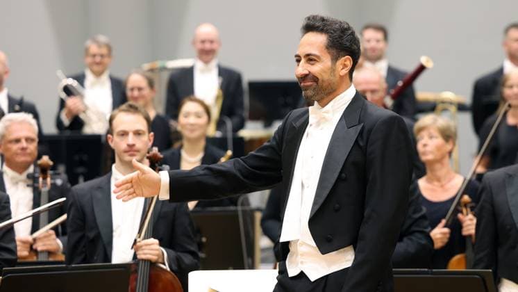 Chief Conductor Nabil Shehata, Official Opening Opening , new rehearsal hall, new rehearsal house, House of Music of the Philharmonic South Westphalia South Westphalia in the Oranienstrasse in Siegen Philharmonic South Westphalia House of Music on 28 09 2023 in Siegen Germany USE ONLY EDITORIAL