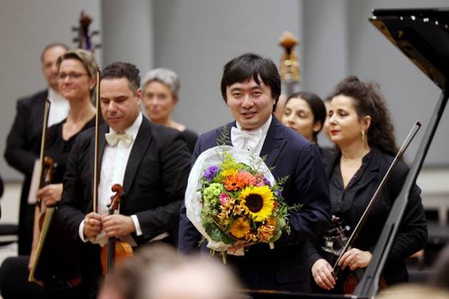 Pianist Sheng Cia, new rehearsal hall, new rehearsal house, House of Music of the Philharmonic Orchestra of South Westphalia South Westphalia in Oranienstrasse in Siegen Philharmonic Orchestra of South Westphalia House of Music on 28 09 2023 in Siegen Germany USE ONLY EDITORIAL