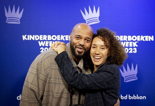 AMSTERDAM - Brian Elstak Zindzi Zevenbergen on the red carpet prior to the Children s Book Ball. During the event, the Golden Pencil and the Golden Pencil were awarded, among other things. ANP RAMON VAN FLYMEN netherlands out - belgium out  Copyright: xx x479714386x originalFilename: 479714386.jpg