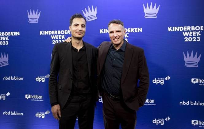 AMSTERDAM - Edward van de Vendel and Anoush Elman on the red carpet prior to the Children s Book Ball. During the event, the Golden Pencil and the Golden Pencil were awarded, among other things. ANP RAMON VAN FLYMEN netherlands out - belgium out  Copyright: xx x479714482x originalFilename: 479714482.jpg