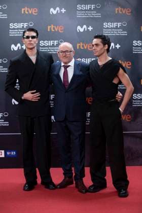 September 30, 2023, San Sebastian, Spain: Javier Calvo, Javier Ambrossi and Jose Luis Rebordinos attend the Red Carpet La Mesias during the 71st San Sebastian International Film Festival at Kursaal Palace. San Sebastian Spain - ZUMAs197 20230930_aab_s197_035 Copyright: xNachoxLopezx