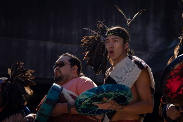 September 30, 2023, VANCOUVER, BC, CANADA: Tsatsu Stalqayu (Coastal Wolfpack) perform Indigenous song and dance at the Indian Residential School History & Dialogue Centre at the University of British Columbia on National Day for Truth and Reconciliation in Vancouver, B.C., Saturday, Sept. 30, 2023. VANCOUVER CANADA  - ZUMAc35_ 20230930_zaf_c35_146 Copyright: xEthanxCairnsx