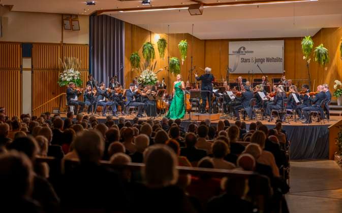 30 09 2023, International Classical Festival Festival of Nations 2023, at the Kurhaus Bad Wörishofen in Unterallgäu, soprano Diana Damrau GER with the Munich Radio Orchestra 30 09 2023, Classical Festival Bad Wörishofen 30 09 2023, Classical Festival Bad Wörishofen
