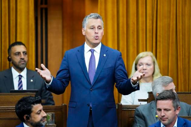 October 3, 2023, Ottawa, ON, CAN: Candidate for Speaker and member of Parliament Peter Schiefke delivers a speech in the House of Commons prior to voting on Parliament Hill in Ottawa on Tuesday, Oct. 3, 2023. Ottawa CAN  - ZUMAc35_ 20231003_zaf_c35_051 Copyright: xSeanxKilpatrickx