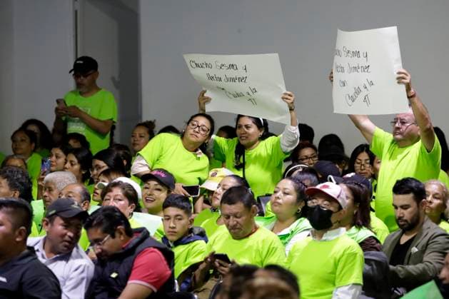 October 3, 2023, Mexico City, Mexico: Green Party militants attend the delivery of the certificate as presidential candidate of the Green Party to Claudia Sheinbaum Pardo at the Expo Reforma Exhibition Center in Mexico City. on October 3, 2023 in Mexico City, Mexico Mexico City Mexico - ZUMAe321 20231003_zia_e321_026 Copyright: xLuisxBarronx