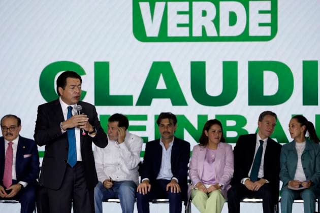 October 2, 2023, Mexico City, Mexico: The president of the national Regeneration Movement party, Mario Delgado at the delivery of the certificate as presidential candidate of the Green Party to Claudia Sheinbaum Pardo at the Expo Reforma Exhibition Center in Mexico City. on October 3, 2023 in Mexico City, Mexico Mexico City Mexico - ZUMAe321 20231003_zia_e321_040 Copyright: xLuisxBarronx