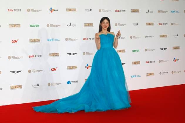 October 4, 2023, BUSAN, SOUTH KOREA: Oct 4, 2023-Busan, South Korea-Actress Park Eun Bin pose for photowall during the 28th Busan International Film Festival Red Carpet Event at Busan Cinema Center in Busan, South Korea BUSAN SOUTH KOREA - ZUMAr168 20231004_aap_r168_014 Copyright: xRyuxSeung-Ilx