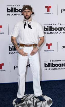 Bad Bunny arrives on the red carpet at the 2023 Latin Billboard Music Awards at the University of Miami, Watsco Center, Thursday, October 05, 2023 in Coral Gables, Florida.  MIA20231005117 GARYxIxROTHSTEIN