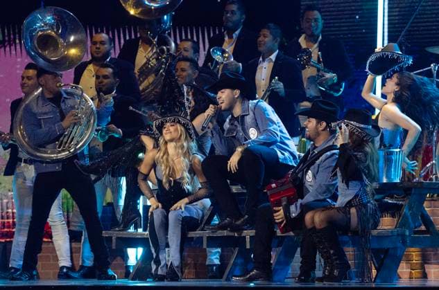 Calibre 50 performs at the 2023 Latin Billboard Music Awards at the University of Miami, Watsco Center, Thursday, October 05, 2023 in Coral Gables, Florida.  MIA20231005158 GARYxIxROTHSTEIN