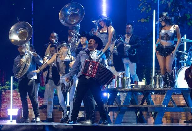 Calibre 50 performs at the 2023 Latin Billboard Music Awards at the University of Miami, Watsco Center, Thursday, October 05, 2023 in Coral Gables, Florida.  MIA20231005160 GARYxIxROTHSTEIN