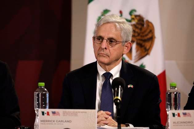 Antony Blinken Visit Mexico For High Level Dialogue on Security Between Mexico - USA October 5, 2023, Mexico City, Mexico: Merrick Garland, Attorney General of the United States at the press conference within the framework of the High Level Dialogue on Security Mexico - United States at the National Palace in Mexico City. on October 5, 2023 in Mexico City, Mexico (Photo by Luis Barron Eyepix Group). Copyright: xLuisxBarronx xEyepixxGroupx LB_20231005_DIALOGO_MEXEU1
