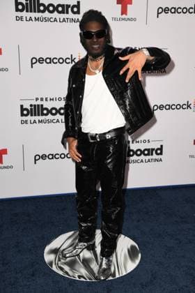 CORAL GABLES, FL - OCTOBER 5: Myke Towers at the 2023 Billboard Latin Music Awards at the Wasco Center in Coral Gables, Florida on October 5, 2023. Copyright: xmpi04x