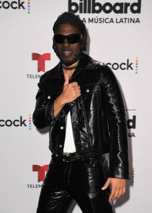 CORAL GABLES, FL - OCTOBER 5: Myke Towers at the 2023 Billboard Latin Music Awards at the Wasco Center in Coral Gables, Florida on October 5, 2023. Copyright: xmpi04x