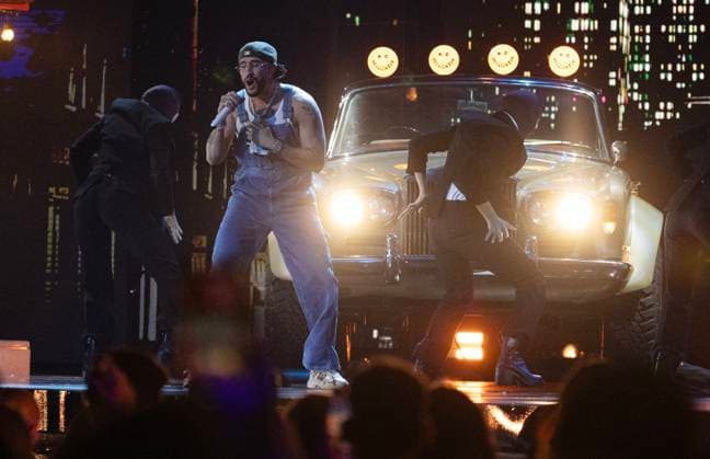 Bad Bunny performs at the 2023 Latin Billboard Music Awards at the University of Miami, Watsco Center, Thursday, October 05, 2023 in Coral Gables, Florida.  MIA20231005204 GARYxIxROTHSTEIN