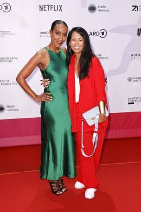 Hadnet Tesfai and Minh Khai Phan Thi at the First Steps Awards ceremony on 8 10 2023 in Berlin First Steps Awards 2023 in Berlin