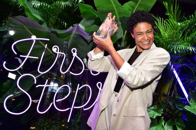 First Steps Award 2023 Merle Grimme, winner of the Big Audience Award First Steps Award at the Stage Theater des Westens its clear the stage for Germanys most talented young filmmakersF in Berlin, on 08 10 2023 Photopress Mueller