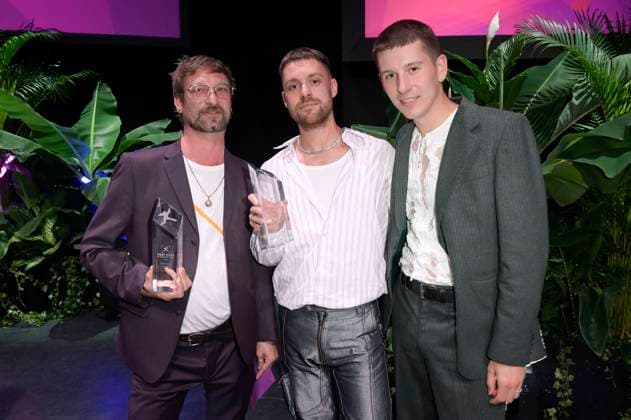 Paul Ertl, Hannes Hirsch and Lorenz Hochhuth at the Aftershow Party after the 24 First Steps Awards at the Theater des Westens Berlin, 08 10 2023 Foto:xF.xKernx xFuturexImagex fist_steps_3247